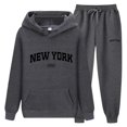 thumbnail image 2 of ZXLBBD Letter Print Hoodie and Sweatpants Set for Couples New York Theme Wear Stylish Tracksuit with Casual Outdoor Relaxed Fit Daily Wear, 2 of 3