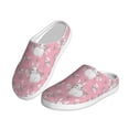 thumbnail image 2 of Lsque Rabbit And Flower Pattern Womens Comfort Cotton on Scuff With Memory Foam and Anti-skid Sole Slipper-35/36, 2 of 7
