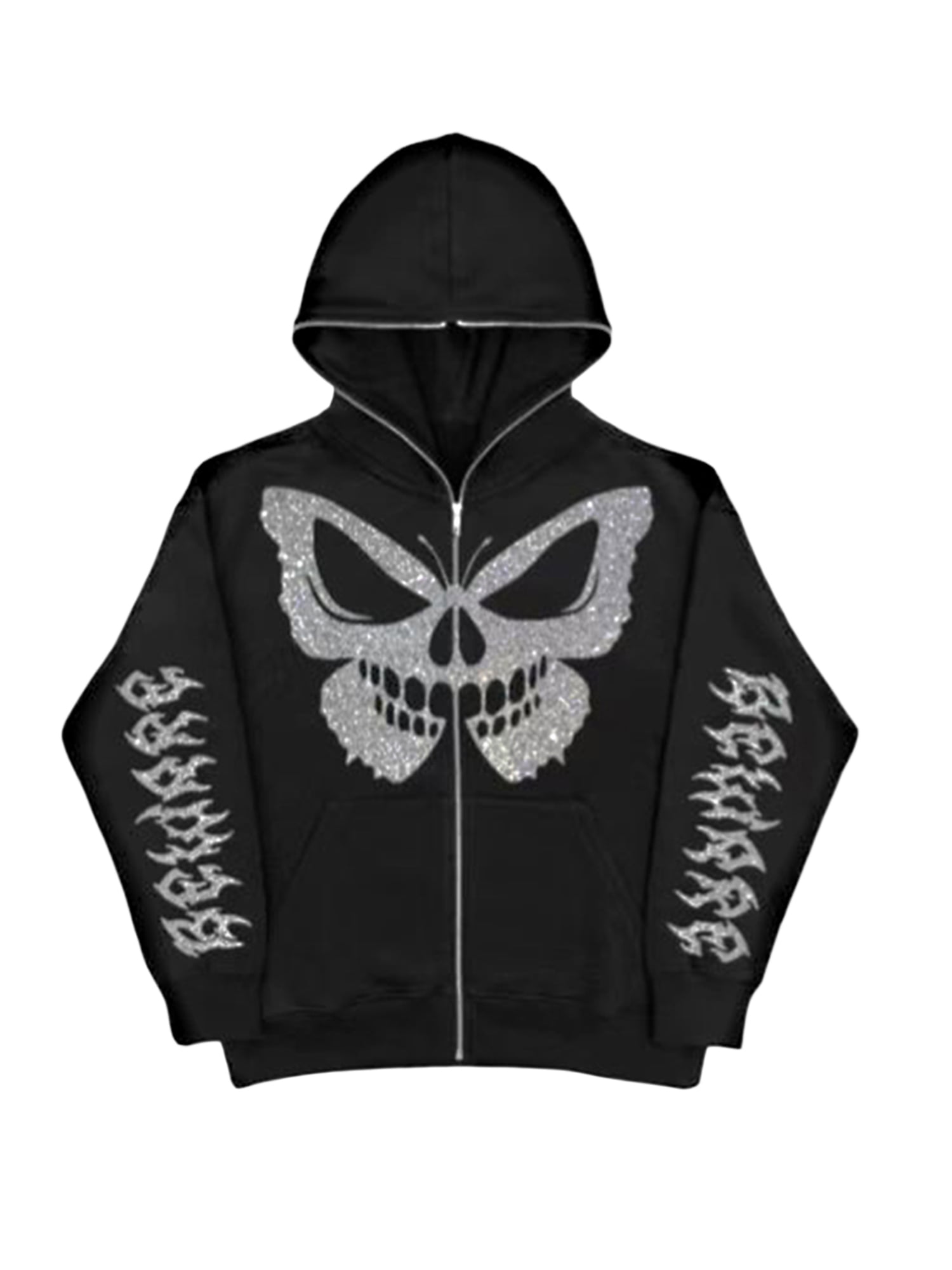 Men Women Rhinestone Y2k Full Zip Up 