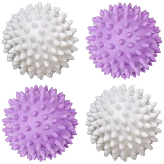 Reusable Laundry Dryer Balls  (2 Purple   2 White), Eco-Friendly Fabric Softener Alternative for Soft, Fluffy Clothes , Natural Wool Dryer Balls Reduce Static, Wrinkles & Drying Time
