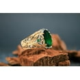 thumbnail image 3 of Roarsilver Enchanting Elf Ring in 925 Sterling Silver - Gold Plated with Green Zircon Gemstone | 6, 3 of 5