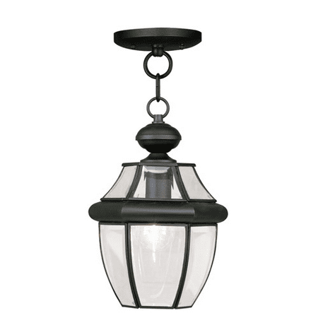 

Pendants Porch 1 Light With Clear Beveled Hand Crafted Solid Brass Black size 8.5 in 100 Watts - World of Crystal