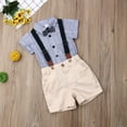 thumbnail image 3 of Baby Boys Gentleman Outfits Suits Infant Short Sleeve Shirt Bib Pants Bow Tie Overalls Clothes Set, 3 of 6