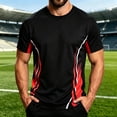 thumbnail image 2 of JTSRKL Mens Quick Dry Shirts Printed Crewneck Short Sleeve Breathable Lightweight Tees Summer Gym Training Big Size Active Sport Tops, 2 of 9