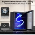 thumbnail image 4 of Wine Fridge 16 Bottle Capacity, Wine Cooler Temperature 7 Levels Adjustable, Temperature Range 40~61°F, Wine Cooler Refrigerator for Red White Wine, Champagne, Beer with Blue Interior Light, 4 of 9