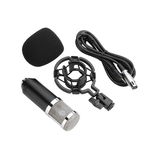 Juego de micrófono de condensador de audio profesional Micrófono de grabación de sonido de estudio con soporte amortiguador