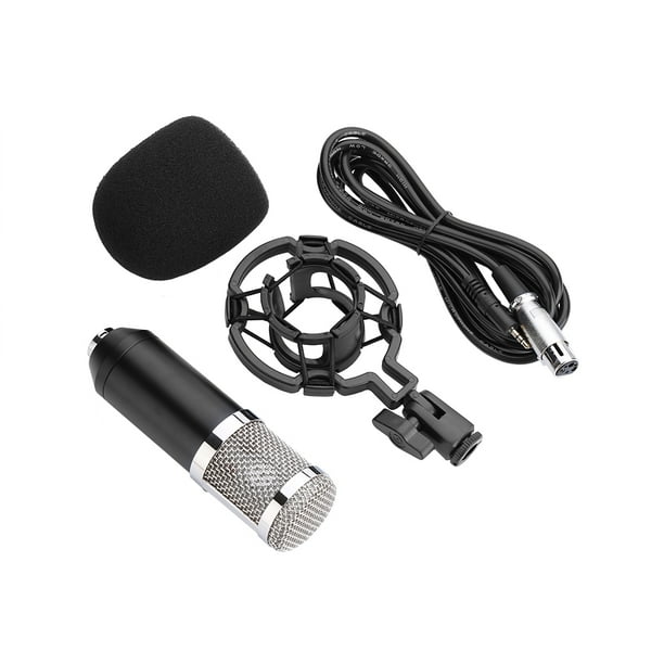 Juego de micrófono de condensador de audio profesional Micrófono de grabación de sonido de estudio con soporte amortiguador