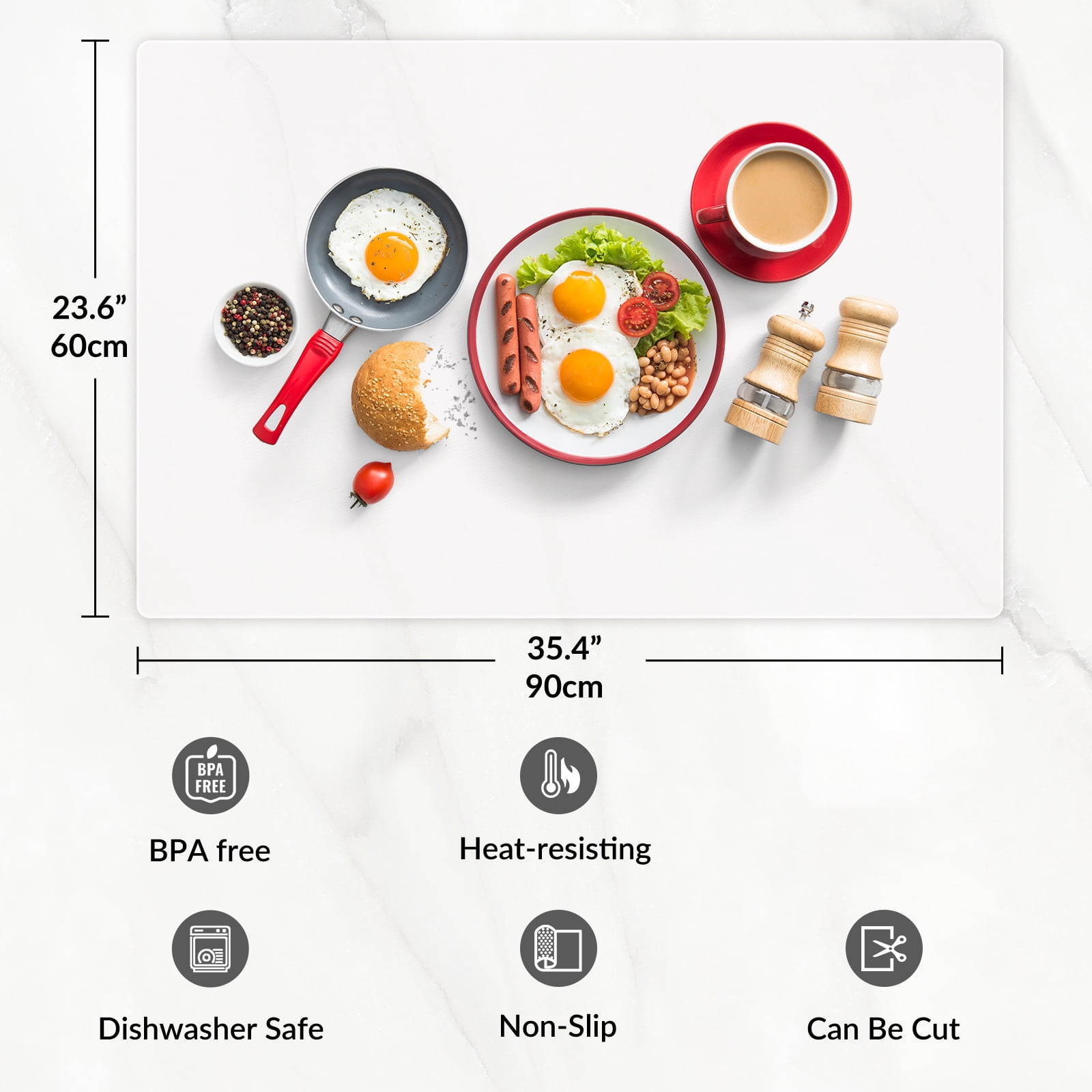 Goldeer Extra Large Silicone Countertop Protector Mat – Heat Resistant, Non-Slip Kitchen Mat for Counter, Desk, Crafts