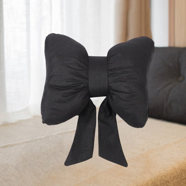 Bowknot Ribbon Headrest Linen Breathable And Comfortable Pillow 15.35 X12.2in