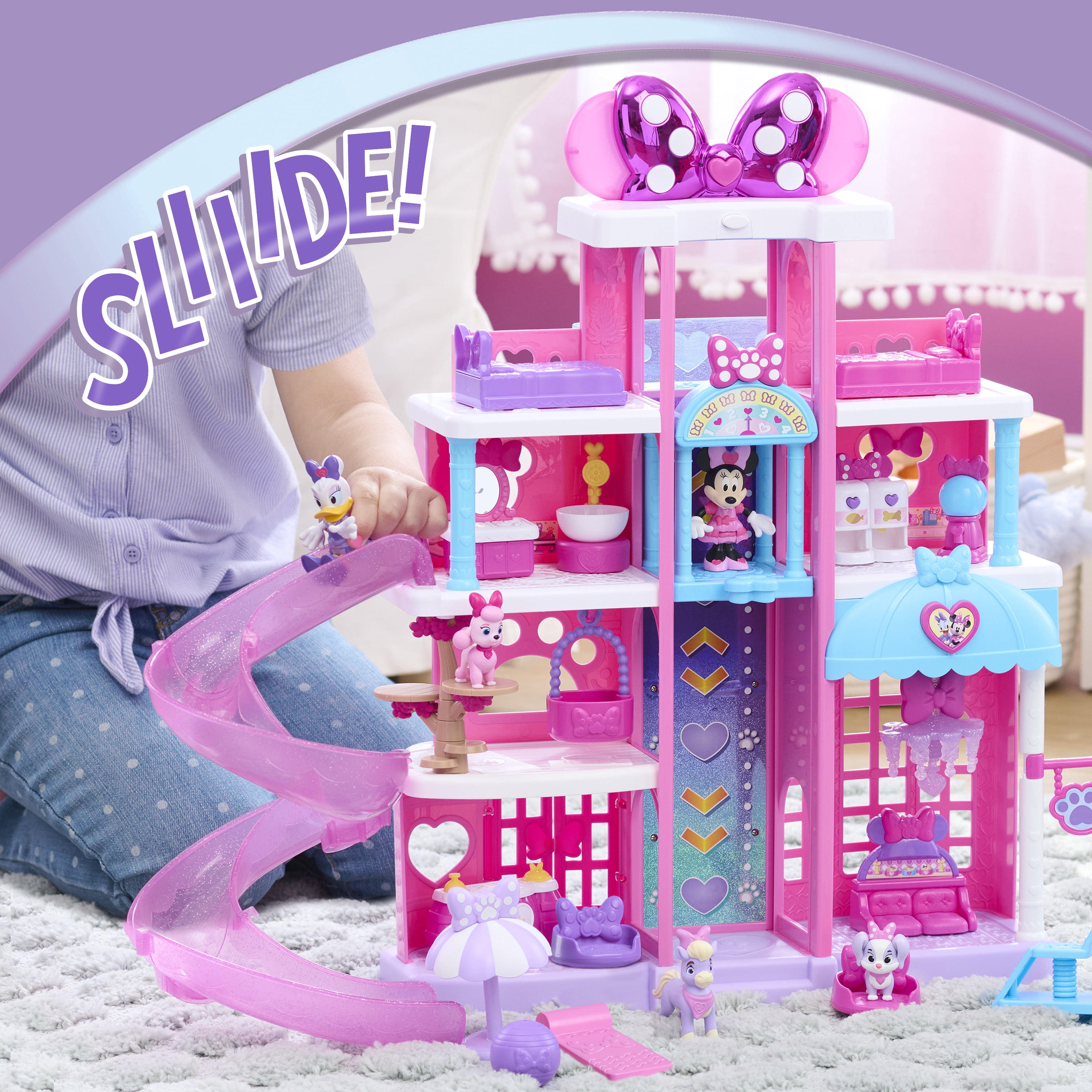 Disney Junior Minnie Mouse Pet Hotel Playset, 21 Inch Playset, Girls Toy for Ages 3 up