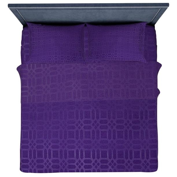 Juego de Sabanas Matrimoniales Lisas Con Relieve 4 Pz NubiSuave Lisa Con Relieve