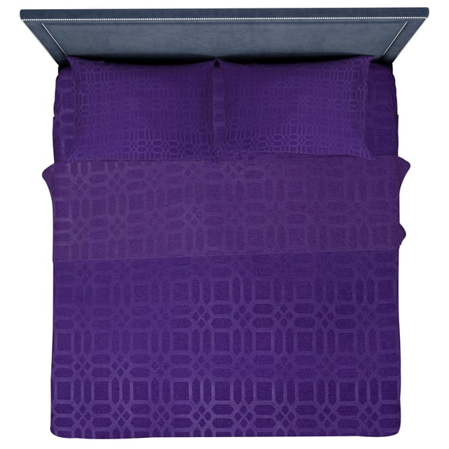 Juego de Sabanas Matrimoniales Lisas Con Relieve 4 Pz NubiSuave Lisa Con Relieve