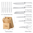 thumbnail image 2 of Carote 14PCS Knife Block Set , Stainless Steel Knife Set with Built-in Sharpener, Razor-Sharp,White, 2 of 7