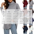 thumbnail image 3 of Vynhevius Women Plus Size Tunic Top Solid Turtleneck Long Sleeve Side Slit Casual Loose Blouse, 3 of 7