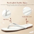 thumbnail image 5 of Womens Square Flip Flops, Patent Leather Flat Sandals with Memory Foam Insole, Non-Slip Lightweight Minimalist Open Toe Summer Vacation Dressy Beach Essentials Slippers, 5 of 7