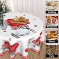 thumbnail image 4 of Valentines Day Round Tablecloth 60 Inch, Red Pink Hearts Rose Flower Circular Table Cloth with Check Plaid, Love Watercolor Romantic Table Cover for Kitchen Dining Anniversary Decor, 4 of 6