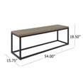 thumbnail image 6 of Noble House Jeco Outdoor Industrial Acacia Wood and Iron Bench Gray and Black, 6 of 7