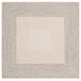 thumbnail image 2 of SAFAVIEH Braided Evangeline Bordered Machine Washable Reversible Area Rug, Ivory/Grey, 5' x 5' Square, 2 of 13