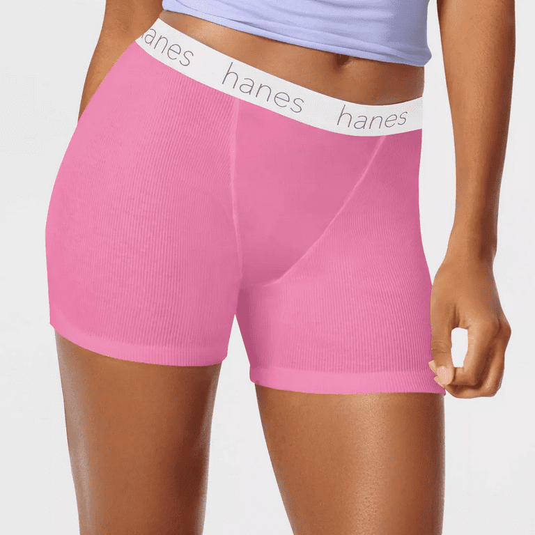 Hanes Premium Women's 4 Pairs Comfortsoft Cotton Mid-Thigh Boxer