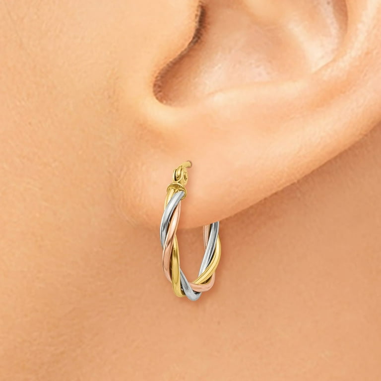 14kt tri color gold twisted deals hoops