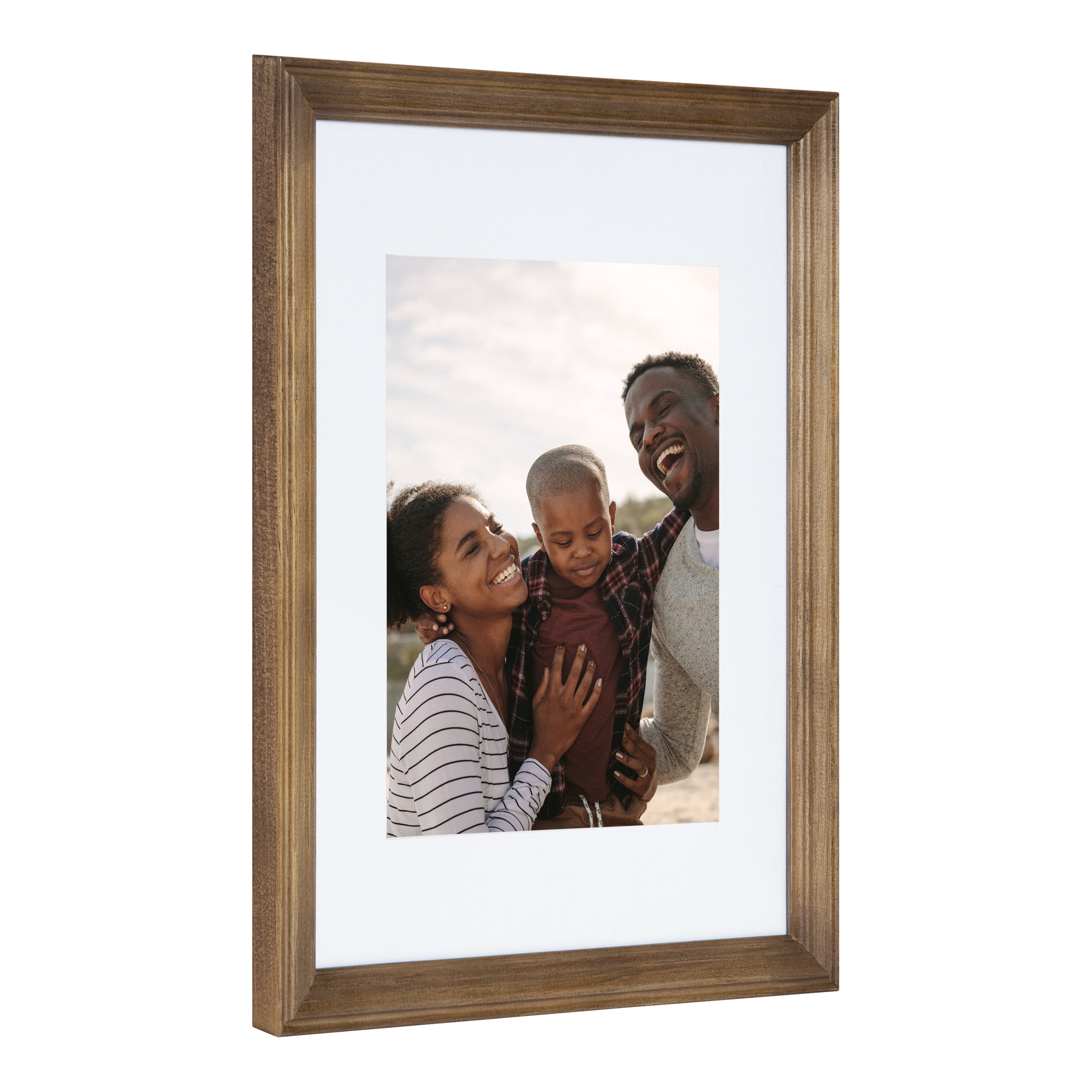 Kate and Laurel Bordeaux Gallery Wall Frame and Shelf Kit, Set of 10, Rustic Brown and Charcoal Gray, Assorted Size Frames and Three Display Shelves