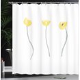 thumbnail image 3 of Ambesonne Minimal Shower Curtain, Watercolor Yellow Poppies, 69"Wx75"L, Pale Yellow Sage Green, 3 of 4