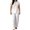 White, variant on MXUIKV 2 Piece Sets for Women Summer Loose Fitted Sleeveless V-Neck T-Shirts Straight Leg Trousers(X-Large,White)