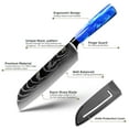 thumbnail image 2 of Kitchen Knife Set with Block and Sharpener, 13Pcs Professional Chef Knife Seta Damascus Laser German Stainless Steel Japanese Knives, 2 of 6
