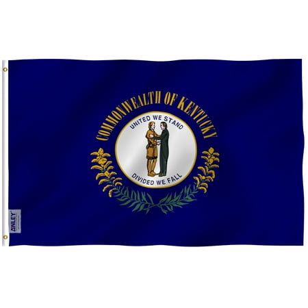 Kentucky State Flag - ANLEY Fly Breeze 3x5 Foot Kentucky State Flag - Vivid Color and UV Fade Resistant - Canvas Header and Double Stitched - Kentucky KY Flags Polyester with Brass Grommets 3 X 5 Ft