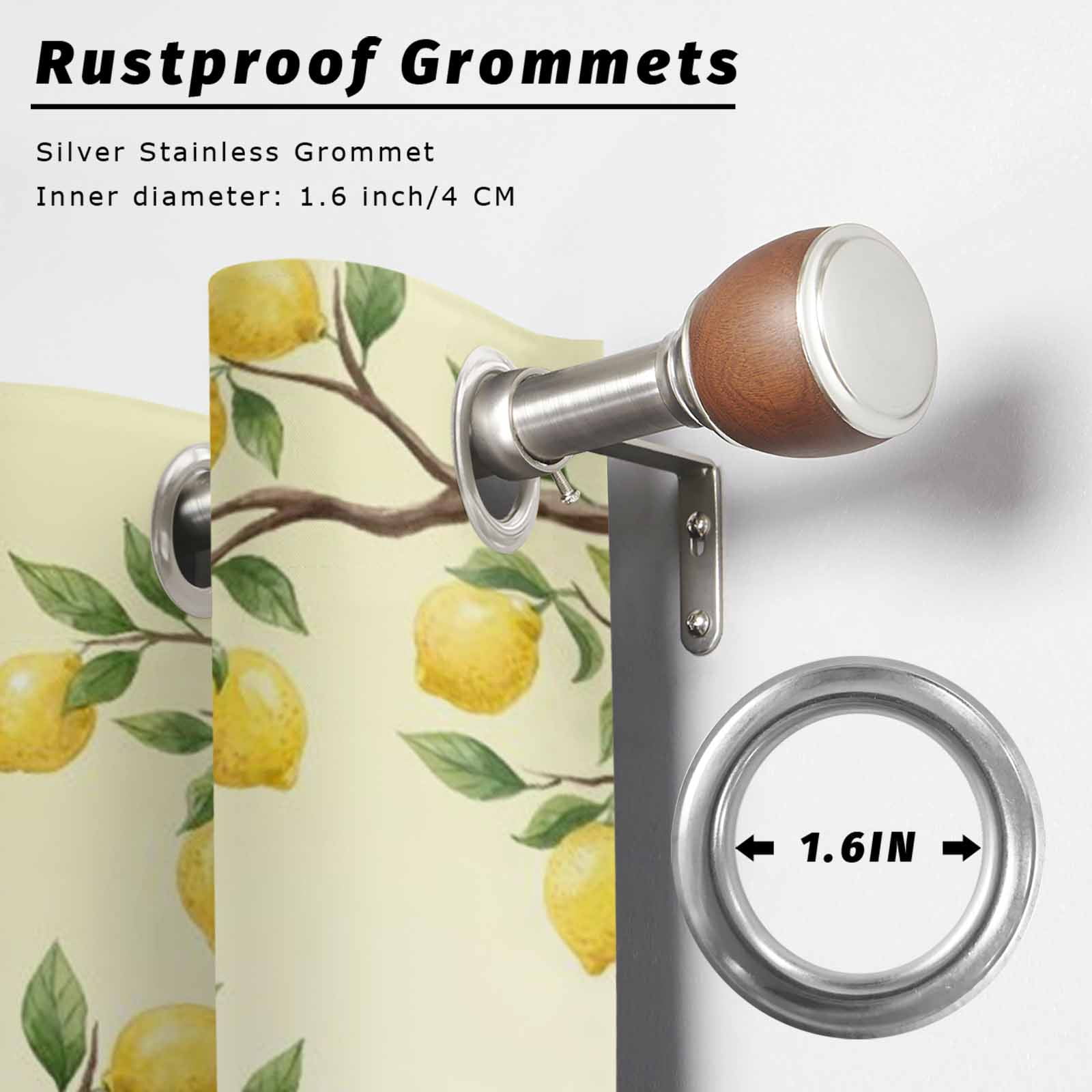Outdoor Curtains for Patio Waterproof, Lemon Gnomes Windproof Pravicy Outside Porch Blackout Curtain, Summer Tropical Lemon Fruits Yellow Sun Blocking Grommets Curtains for Cabana Gazebo 54"x84"
