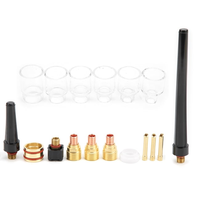 Kit de accesorios para soplete de soldadura Boquilla de copa de vidrio Abrazadera de tungsteno para pistola de soldadura de argón WP9/20