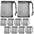 thumbnail image 1 of 10pcs Small Mesh Bags Drawstring Black Mesh Drawstring Bag Sports Equipment Bag Small Gym Bag For Football Golf Stuff Balls, 1 of 8