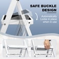thumbnail image 3 of SZHLUX 3 Step Ladder, Foldable Steel Stool with Wide Anti-Slip Pedals, Convenient Handgrip, Portable Household Staircase (White) - Ideal for Home Use, 3 of 8
