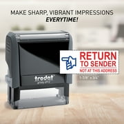 Trodat Stamp 4912 Office Printy with English RETURN TO SENDER Self-inking, Red and Blue Ink, Impression Size 3/4 x 1-7/8