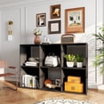 thumbnail image 5 of TrumanPick Stackable 6 Cube Storage Organizer, Wood Cubes Shelf, Square Cubicle Bookshelf Cabinet, Open Storage Shelf for Home&Office Organization, Black, 5 of 7