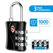 TSA Lock, AMIR TSA Approved Lock 3 Digit Combination Padlock Security Lock TSA Locks for Luggage Travel Business Trip 2 Packs