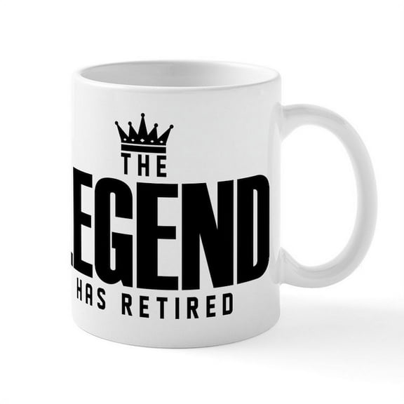 CafePress - The Legend Has Retired Mugs - 11 oz Ceramic Mug - Novelty Coffee Tea Cup