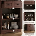 thumbnail image 5 of Pantry Cabinet, 43" Kitchen Pantry Storage Cabinet with Open Shelf , 2 Drawers, Adjustable Shelves, Dark Brown, 5 of 10