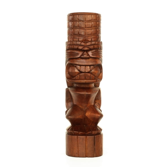 Handmade Wooden Primitive Big Mouth Tribal Statue Sculpture Tiki Bar Handcrafted Unique Gift Home Decor Accent Figurine Decoration Hand Carved Wood