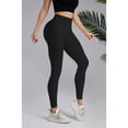 thumbnail image 4 of Women Yoga Sports Ribbed Seamless Leggings High Waisted Workout Gym Yoga Pants Quick-Drying Black L, 4 of 8