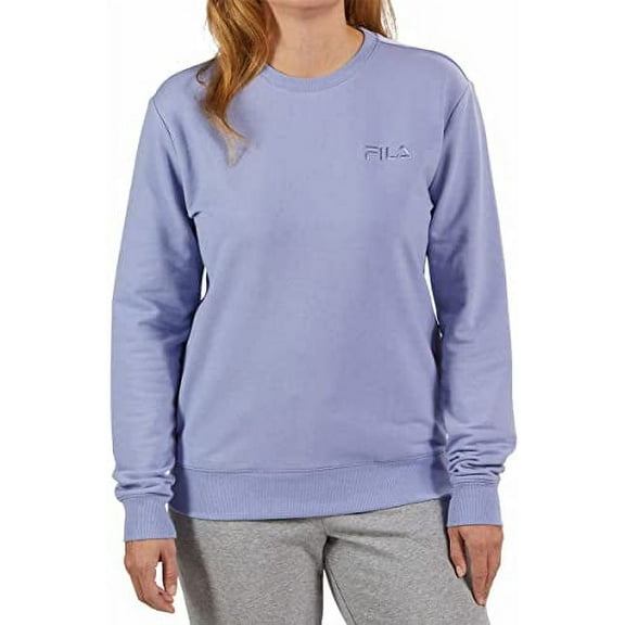 Fila Womens Midweight French Terry Crewneck Long Sleeve Sweatshirt Size: S, Color: Purple Impression
