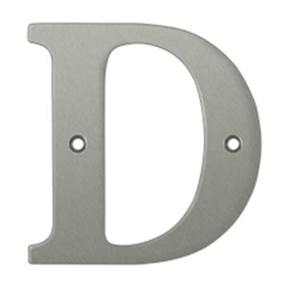 4 in. Residential Letter D- Satin Nickel - Solid