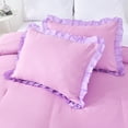 thumbnail image 3 of Shatex Ruffled Bed-in-A-Bag Purple Comforter Set Queen- 7 Piece All Season Bedding Comforter Set, Ultra Soft Polyester Bedding Comforters- Purple with Ruffles, 3 of 6