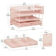 thumbnail image 3 of Mind Reader Mesh Desk Organizer, 3 Trays, 1 Drawer, 2 Pen Holders Metal , Pink, 3 of 6