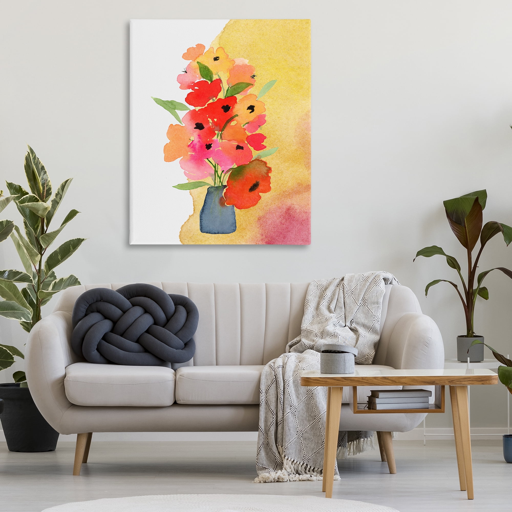 Stupell Industries Bright Abstract Florals Botanical & Floral Painting Gallery Wrapped Canvas Art Print Wall Art, 36 x 48