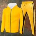 thumbnail image 2 of IWRICH Men's Running Tracksuit Athletic Sports Casual Workout Full Zip Sweatsuit Yellow XL, 2 of 3