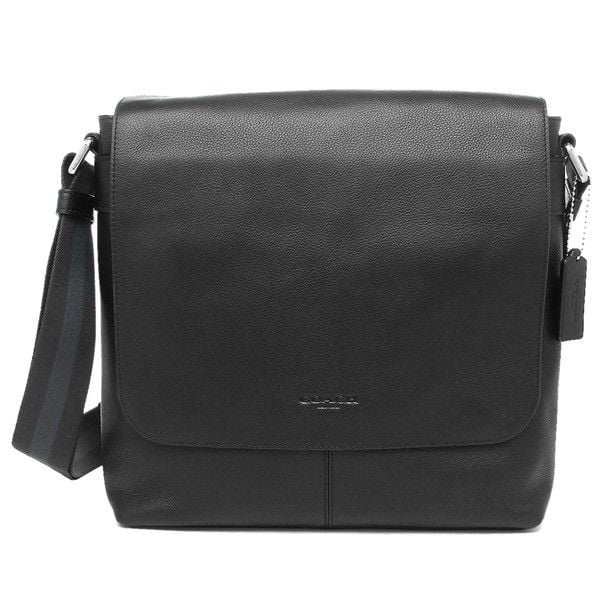 coach black leather messenger bag