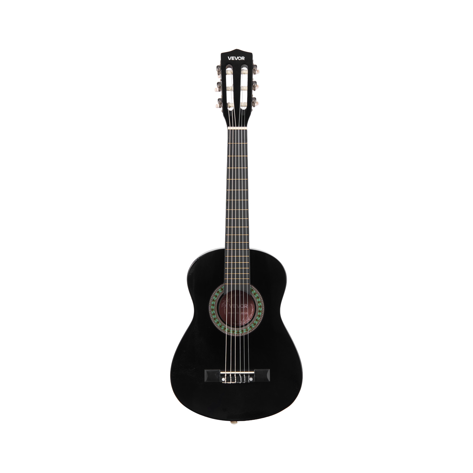 VEVOR 30in Classical Guitar, Wood Guitar Starter Kit for Beginners, with Nylon Strings, Gig Bag, Strap, Tuner, Extra Strings, Picks, Capo, Basswood, for Kids Girls Boys Students, Black
