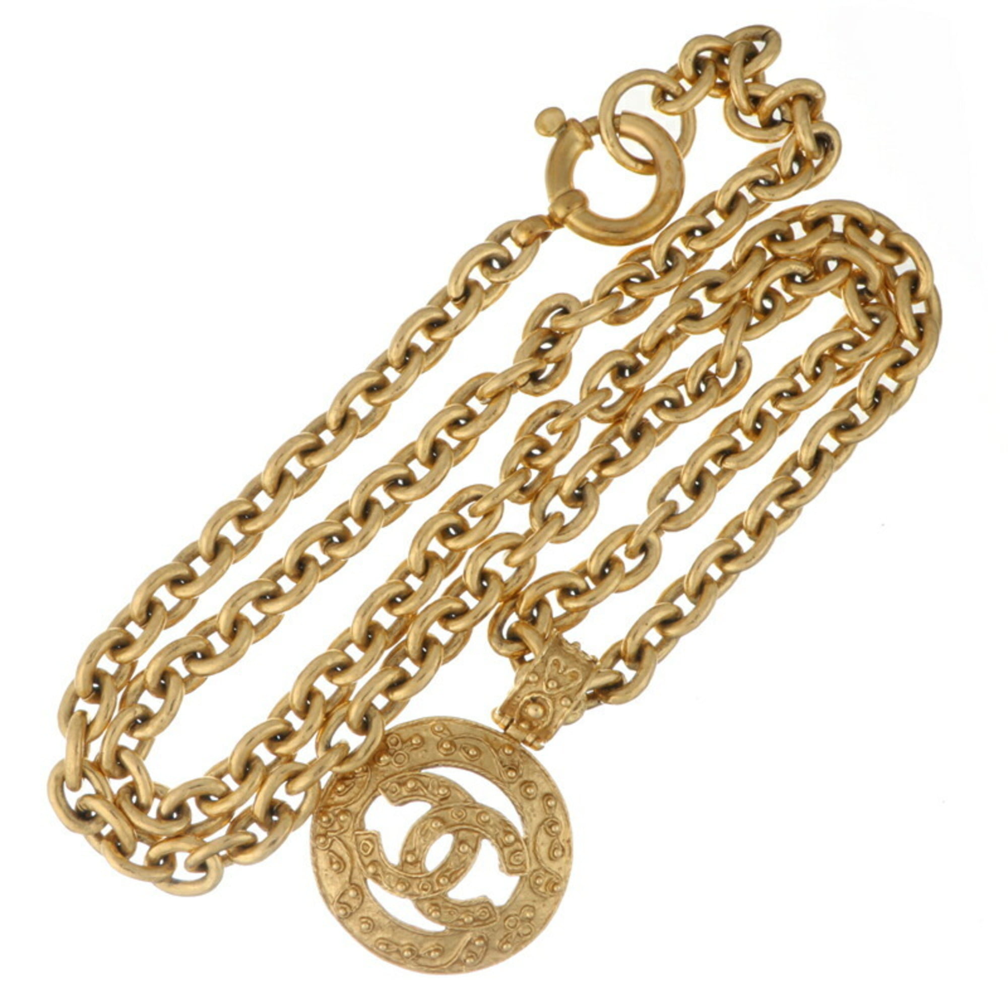 Pre-Owned Chanel Coco Mark Men's Necklace GP Gold (Good) 