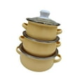 thumbnail image 4 of Fiocias 3 Pieces Enamel Stock Pots Enamel Stockpot with Lid Stew Bean Simmer Pot Kitchen yellow, 4 of 9